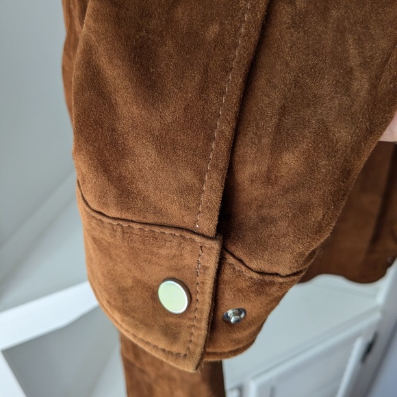 Cognac suede leather jacket Grand Frank "Marloes" M - Picture 3 of 8